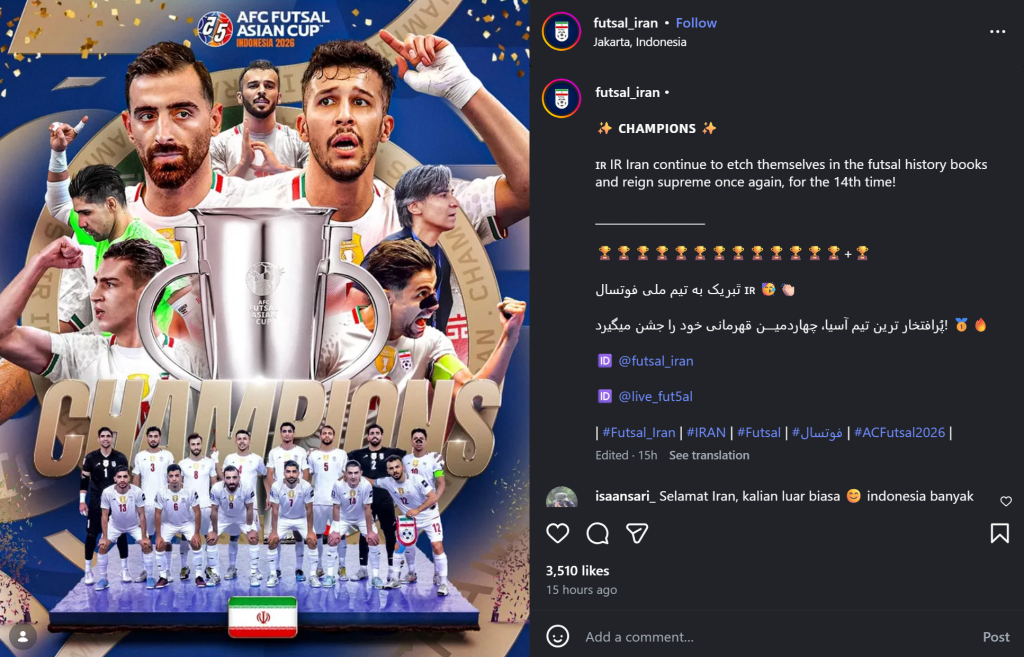 Via Instagram/futsal_iran