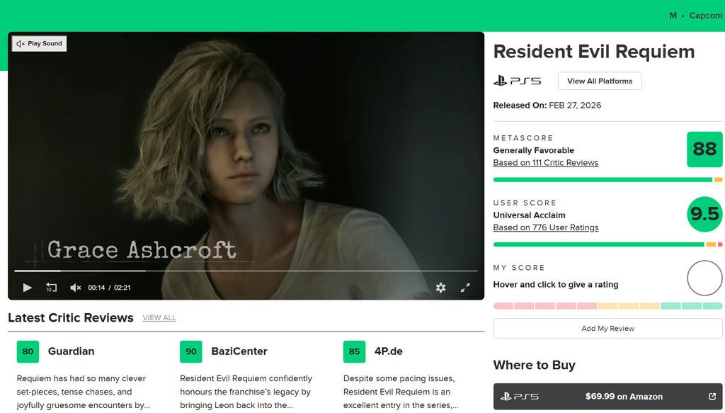 Via Metacritic